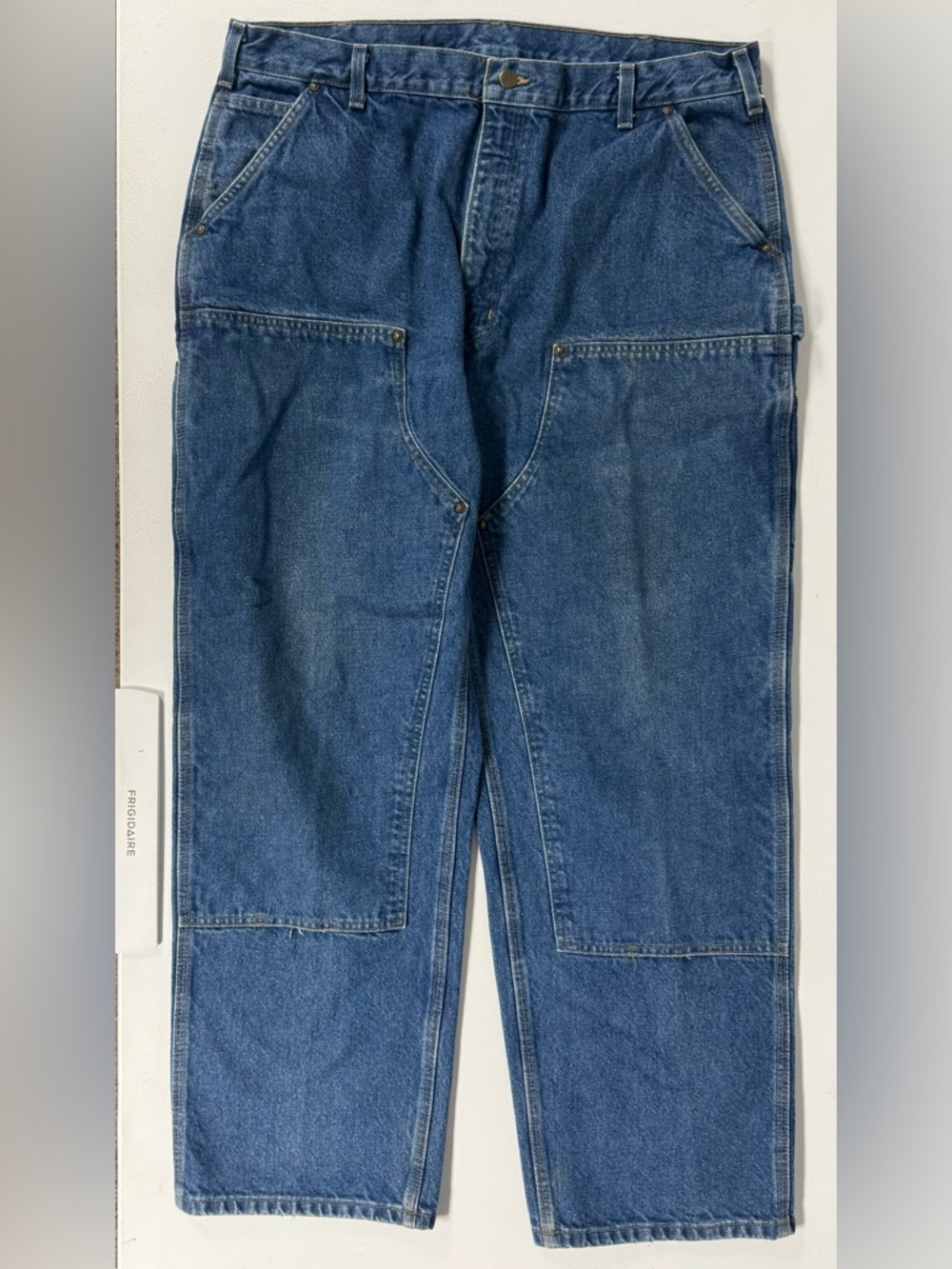 Carhartt Dungaree Double Knee B73 DST Denim Carpenter Jeans Blue Pant Men 40x32